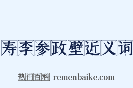 寿李参政壁近义词是什么意思的图片